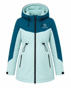 Chaqueta Acolchada de Maternidad SALSTAR para Mujer, con Capucha, Cortavientos, Abrigo de Invierno, Manga Larga, Azul y Verde, con Cierre Frontal - Product Image 3