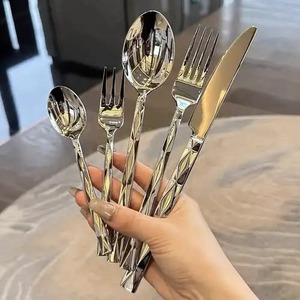 Elegant Metal Flatware <b>Set</b> With High Mirror Polish <b>Spoon</b> <b>Fork</b> <b>Knife</b> Cutlery - Product Image 6