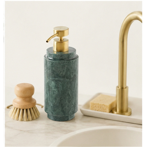Dispensador de Jabón de Mármol Verde Natural de Alta Calidad con Bomba Dorada, Botella de Loción de Piedra Premium para Decoración de Baños de Hotel y Hogar - Product Image 4
