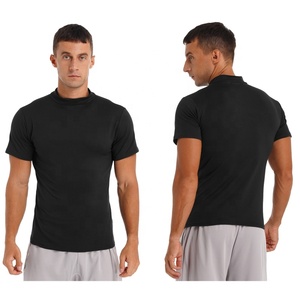 T-shirt pour homme, mode, décontracté, couleur unie, coupe ajustée, haut, sous-vêtement, épaule tombante, taille, t-shirt uni, t-shirt de sport, manches courtes - Product Image 2