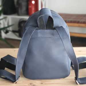 Luxury Custom Genuine Leather <b>Mini</b> <b>Backpack</b> Supplier OEM Small Real Leather Vintage Rucksack Bags <b>Women</b> LSBP-0030 - Product Image 2