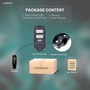 Homehop All in One 60W LED Solar Street <b>Light</b> Outdoor Waterproof with Automatic Motion <b>Sensor</b> Lamp for Home Garden Pathway - Product Image 6