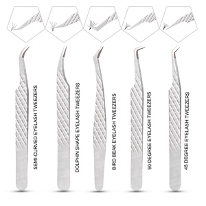 Pinces à cils professionnelles personnalisées avec logo, légères, multicolores, à 90 degrés, non corrosives - Product Image 5