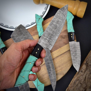Juego de Cuchillos de Cocina LEGACY BLADES Premium de 5 Piezas, Acero de Damasco, Cuchillos Profesionales para Chef, OEM, ODM, Logotipo Personalizado, Forjados a Mano, Venta al Por Mayor - Product Image 5