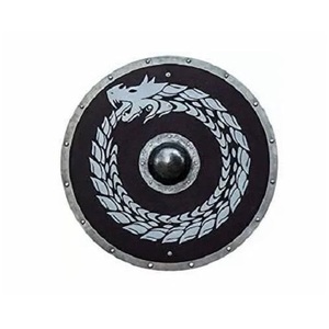 Escudo Vikingo de Madera Hecho a Mano, Escudo Nórdico Redondo Medieval para Disfraces de Guerreros, Espectáculos Históricos, Exposiciones y Decoración - Product Image 4