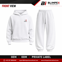 Ensemble survêtement homme chaud et tendance avec logo personnalisé, comprenant un sweat à capuche ample et un pantalon de survêtement baggy, 100 % coton, vente directe