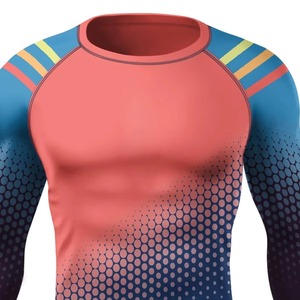 Maillots de protection anti-UV pour hommes très demandés, vêtements de sport, logo personnalisé, impression numérique, couleur unie, respirant, léger, 160g Polyester/Nylon - Product Image 4