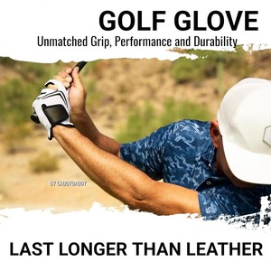Gant de golf en cuir synthétique durable à design en maille, ventilation optimale, adhérence maximale, respirant, personnalisable avec logo - Product Image 5