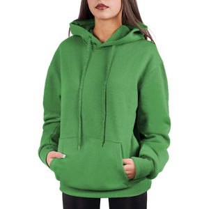 Sudadera con Capucha Unisex Verde de Última Moda 2026, Corte Regular, Algodón, Forro Polar, Color Sólido, Diseño con Bolsillos, Ropa Casual de Otoño, ODM OEM - Product Image 1