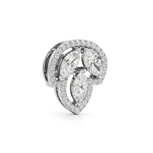Geometric Diamond Stud <b>Earrings</b> 925 <b>Silver</b> Round Brilliant Cut Women's Classic <b>Wedding</b> Jewelry - Product Image 3