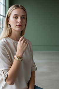 Best Selling Luxury Fashion Jewelry Gold Plated Vintage Cuff <b>Bracelet</b> Acrylic Stainless Steel <b>Adjustable</b> Bangle for Women Gifts - Product Image 3