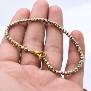 Bracelet en argent sterling 925 massif à facettes avec fermoir plaqué or, Memoria Jewels, vente en gros - Product Image 3