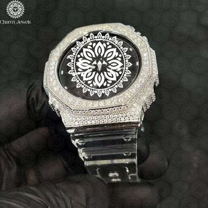 Charm Jewels Luxury Stainless Steel <b>Watch</b> Diamond Encrusted Analog <b>Mechanical</b> Movement Glass Dial 40mm 10 Bar Water Resistant - Product Image 2