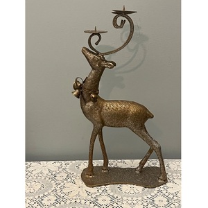 Classic Reindeer Candle Stand Brass Metal Christmas Home Decoration Heat Resistant <b>Tealight</b> Holder - Product Image 6