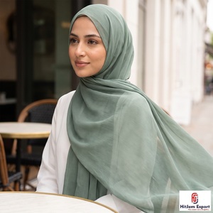 Chiffon Square Hijab <b>Scarf</b> Solid Color Breathable Casual Spring Summer Wear - Product Image 3