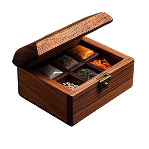 Premium Wooden Spice <b>Box</b> for Kitchen Organization Spice Collection Masala Storage <b>Herbs</b> Seasonings and Culinary Use - Product Image 4