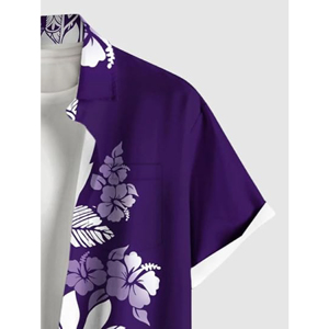 Ensembles Hawaïens Personnalisés Assortis pour Couples – Chemise Aloha Homme à Manches Courtes & Robe Longue Femme à Épaules Dénudées - Product Image 4