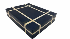 FAIZA CRAFT Modern Square MDF Jewelry Storage & Display Box Bone Resin Inlay Design Fashionable Home Decor <b>Magnetic</b> Closure - Product Image 3