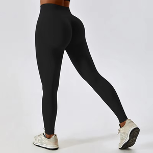 Leggings de yoga taille mi-haute pour femme, dernière mode, couleur unie, taille élastique, pour fitness et sport - Product Image 6