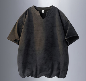 เสื้อยืดพิมพ์ลายสไตล์วินเทจทรงโอเวอร์ไซส์ ล้างสีแบบแอซิดวอช  พร้อมโลโก้สั่งทำ  เสื้อผ้าแฟชั่นสตรีทแวร์ผ้าฝ้ายสำหรับผู้ชาย - Product Image 1