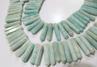 Perles facettées en Amazonite Verte Naturelle Authentique, forme crayon pointu, 1 pouce de long, vendues par brin de 13 pouces, EMINENT JEWEL