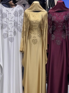 Best Selling Kaftan Abaya Handmade Turkish Floor Length Long Sleeve V Neck Polyester Regular Fit Casual Evening Party Flared - Product Image 6