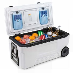 Borsa Frigo Portatile con Ruote da 74 Quarti con Righello per Pesce, Contenitore Termico Leggero in PU per Esterni - Product Image 1