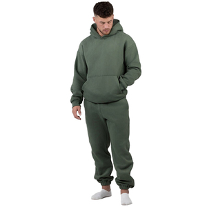 Custom Made Winter Tracksuits <b>Mens</b> 100% Cotton Fleece Pullover Hoodies And Sweatpants Set - Product Image 4