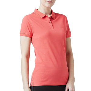 เสื้อโปโลแขนสั้นผู้หญิงน้ำหนักเบา สีคอรัล ผ้าโพลีเอสเตอร์ 100% แบบถักพิเก้ สวมใส่สบาย สีพื้น ทรงปกติ - Product Image 6