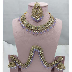 Jewelemarket Designer <b>Crystal</b> Stone and Pearl Beads Necklace <b>Set</b> Fashion Jewelry 10575553DBL - Product Image 1