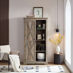 Alto paese in legno rustico fattoria dispensa armadio porta fienile Organizer mobili cassetto scaffali soluzione di stoccaggio per - Product Image 2