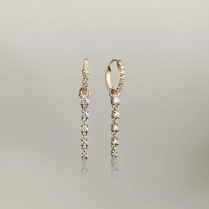 Boucles d'oreilles pendantes de luxe en or 14 carats avec diamants naturels, breloque en diamant, bijoux faits à la main, diamants de laboratoire écologiques - Product Image 1