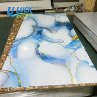 Panneau mural en PVC effet marbre brillant, imperméable, ignifuge, 3 mm, résistant aux UV, pour la décoration intérieure d'hôtels et de bureaux, directement de l'usine