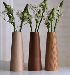 Vase à fleurs en bois rustique fait main, à poser au sol, pour la décoration de la maison, du jardin et des bonsaïs - Product Image 1