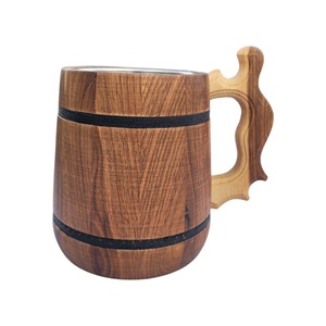 Vaso de chupito artesanal de madera y acero estilo vintage - Apto para lavavajillas y ecológico para fiestas - Product Image 4