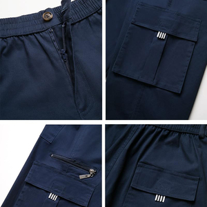 Pantalones Jogger Cargo Azul Marino para Hombre, Pantalones Casuales Ligeros con Bolsillos Laterales y Dobladillo Elástico - Product Image 5