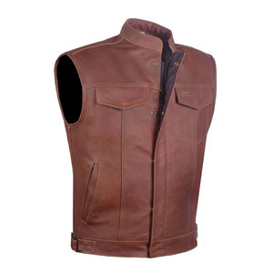 Chaleco Clásico de Cuero Casual de Invierno con Diseño de Botones al Frente, Transpirable y Ecológico, Prenda Exterior Duradera para Hombre - Product Image 1