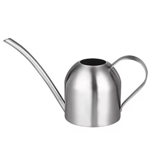 Arrosoir en acier inoxydable brossé très demandé pour l'entretien des pots de fleurs d'intérieur, avec corps en forme de bulbe et bec fin courbé - Product Image 1