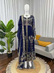 Vestido Anarkali Étnico de Georgette Sintética con Conjunto de Dupatta para Mujer, Cómodo para Fiestas y Bodas, Calidad de Exportación - Product Image 5