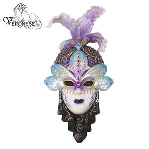 DISEÑO VERONESE-PLACA DE PARED DE PLUMA DE PAVO REAL-DECORACIÓN DEL HOGAR ARTESANÍA DE RESINA ESCULTURA ARTÍSTICA PINTADA A MANO - Product Image 3