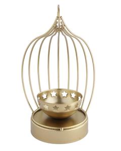 Modern Gold Metal Bird Cage <b>Candle</b> Holder Lantern - Decorative Iron Tea Light Stand for <b>Wedding</b>, Party, & Home Decor - Product Image 2