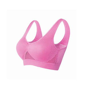 เสื้อชั้นในกีฬาแบบ Racerback สำหรับผู้หญิง สีสันปรับแต่งได้ แผ่นตาข่ายระบายอากาศ รองรับทรงได้ดี เหมาะสำหรับโยคะและออกกำลังกาย ดีไซน์ไร้ตะเข็บ ถอดออกได้ - Product Image 1