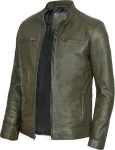 New Arrival High Quality Winter Sheep <b>Leather</b> <b>Jackets</b> <b>Men</b> Stand Collar Customizable Waterproof Breathable Quick Dry Protective - Product Image 4