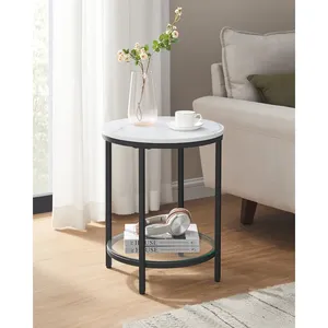 Contemporary Patio Metal Coffee Table with Tempered Glass Surface Furniture for Living Room Indoor Use SAFE PLATED - Product Image 4