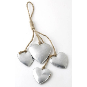 Vintage <b>Christmas</b> Hanging Bell Ornament Antique <b>Gold</b> Finish 3D Metal Heart Shaped <b>Decorative</b> Bells with Jute Rope For Farmhouse - Product Image 3