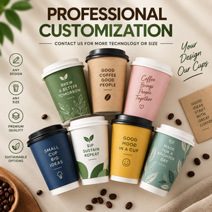 แก้วกาแฟกระดาษคราฟท์แบบผนังเดียว EcoRev ขนาดเส้นผ่านศูนย์กลางด้านบน 90 มม. ย่อยสลายได้ พิมพ์ลายดิจิทัล สำหรับเครื่องดื่มร้อน - Product Image 5