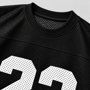 Men's Black V-Neck Short Sleeve Oversized 100% Cotton <b>Football</b> Jersey Number 23 Printed Streetwear Quick Dry - Product Image 4