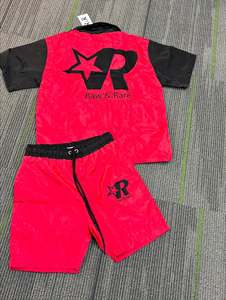 High Quality Custom <b>Men's</b> Nylon Windbreaker Zip Up <b>Jacket</b> and Shorts Set <b>Summer</b> Water Resistant Tracksuit - Product Image 6