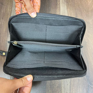 2025 venta al por mayor nueva llegada patrón a cuadros cuero mecanizado a mano mujer embrague lujo cuero genuino tarjetero cartera - Product Image 6