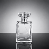 Flacon de parfum en verre en gros 20ml 30ml 50ml 100ml, vaporisateur haute pression à baïonnette, flacon de parfum vide carré, logo personnalisé